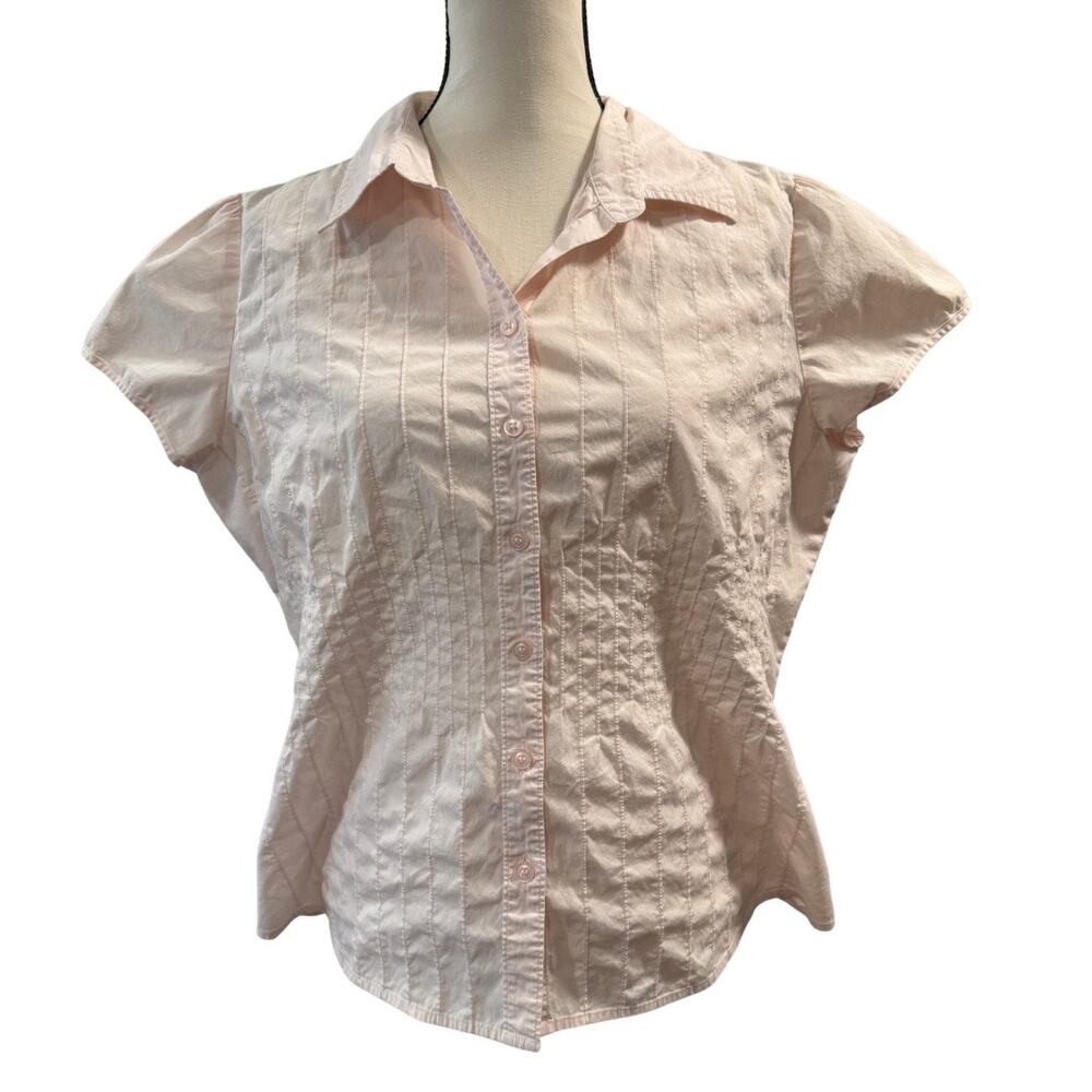 Alfani Women’s Pale Pink Short Sleeve Blouse Size 16